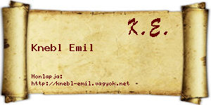 Knebl Emil névjegykártya